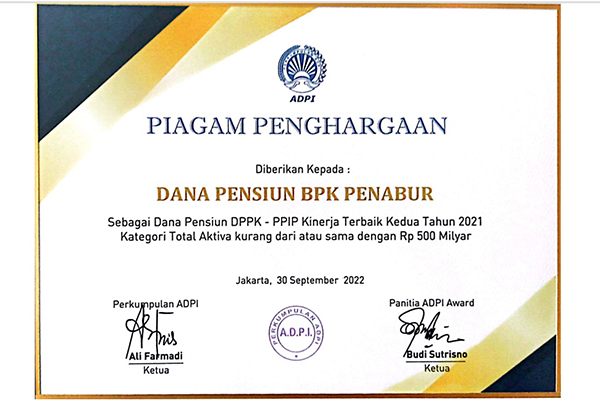 Piagam Penghargaan Kinerja Terbaik 2021
