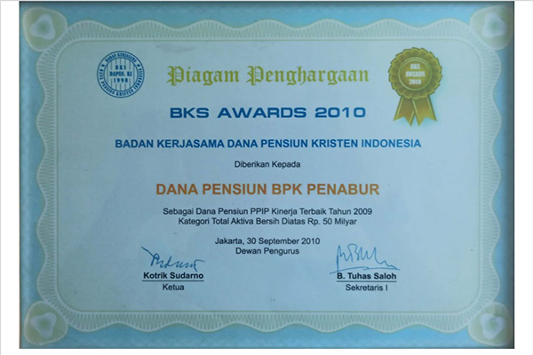 Piagam Penghargaan BKS Award 2010