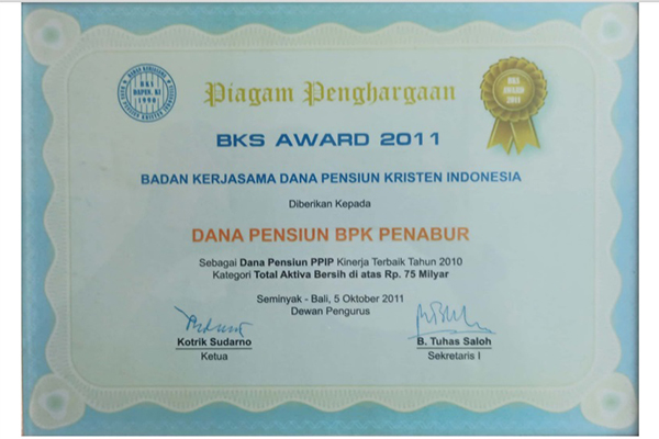 Piagam Penghargaan BKS Award 2011