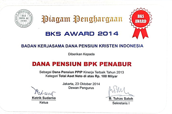 Piagam Penghargaan BKS Award 2014
